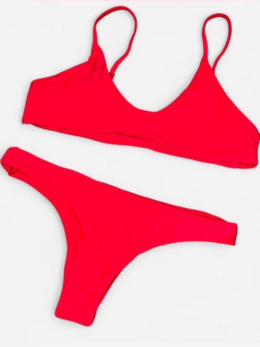 Red Bikini Set Two Piece Adjustable Strap Swimwear Women’s Medium‎